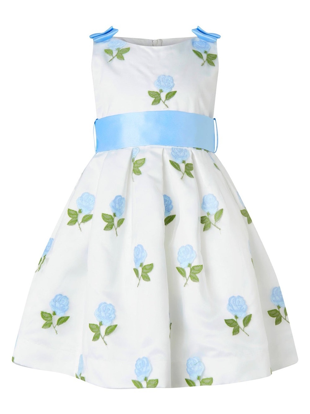 RACHEL RILEY US 
BLUE ROSE EMBROIDERED ORGANZA DRESS 10Y